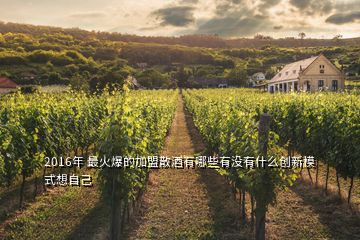 2016年 最火爆的加盟散酒有哪些有沒有什么創(chuàng)新模式想自己