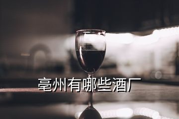 亳州有哪些酒廠