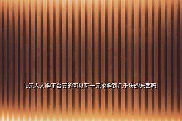 1元人人購平臺真的可以花一元搶購到幾千塊的東西嗎