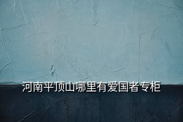 河南平頂山哪里有愛國者專柜