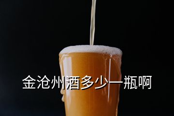 金滄州酒多少一瓶啊