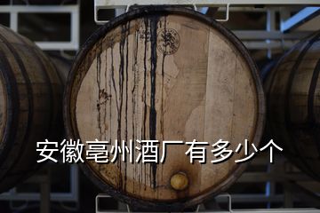 安徽亳州酒廠有多少個