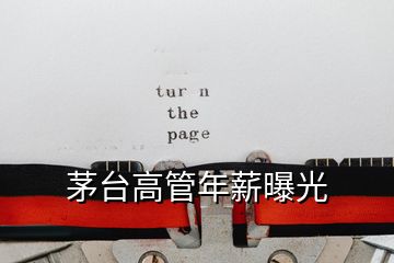 茅臺(tái)高管年薪曝光