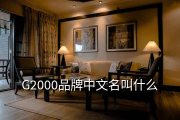 G2000品牌中文名叫什么