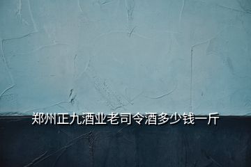 鄭州正九酒業(yè)老司令酒多少錢一斤