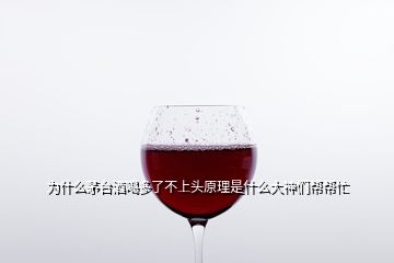 為什么茅臺酒喝多了不上頭原理是什么大神們幫幫忙