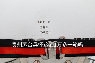 貴州茅臺(tái)兵懷這酒1萬(wàn)多一箱嗎