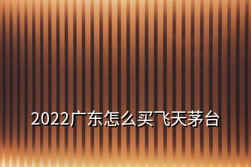 2022廣東怎么買飛天茅臺(tái)