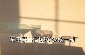 軍中茅臺(tái)酒53多少錢一瓶