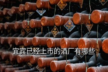 宜賓已經(jīng)上市的酒廠有哪些