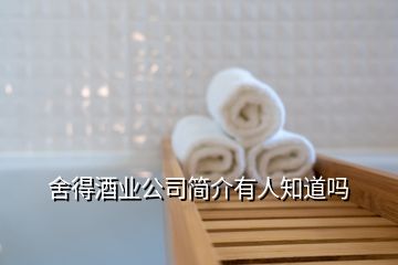 舍得酒業(yè)公司簡介有人知道嗎