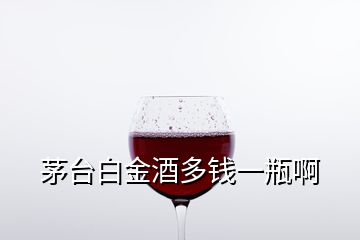 茅臺白金酒多錢一瓶啊