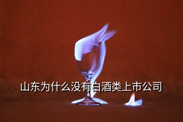 山東為什么沒有白酒類上市公司