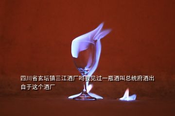 四川省玄壇鎮(zhèn)三江酒廠嗎我見過一瓶酒叫總統(tǒng)府酒出自于這個(gè)酒廠