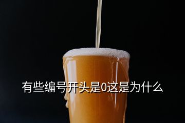 有些編號開頭是0這是為什么