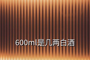 600ml是幾兩白酒