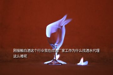 剛接觸白酒這個(gè)行業(yè)我在白酒廠家工作為什么找酒水代理這么難呢