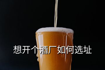 想開個(gè)酒廠如何選址