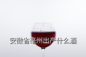 安徴省毫州出產什么酒