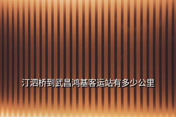 汀泗橋到武昌鴻基客運(yùn)站有多少公里