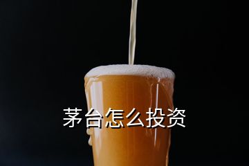 茅臺(tái)怎么投資