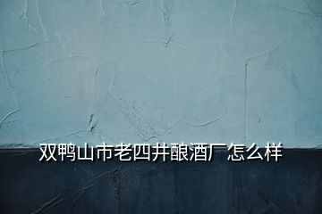 雙鴨山市老四井釀酒廠怎么樣