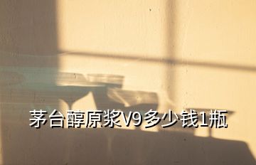 茅臺醇原漿V9多少錢1瓶