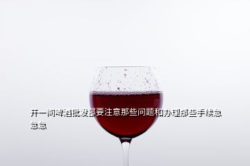 開(kāi)一間啤酒批發(fā)部要注意那些問(wèn)題和辦理那些手續(xù)急急急