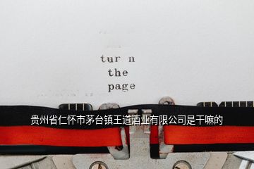 貴州省仁懷市茅臺(tái)鎮(zhèn)王道酒業(yè)有限公司是干嘛的