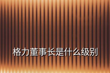 格力董事長是什么級別