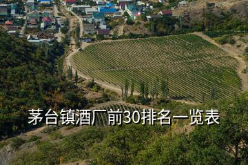 茅臺(tái)鎮(zhèn)酒廠前30排名一覽表