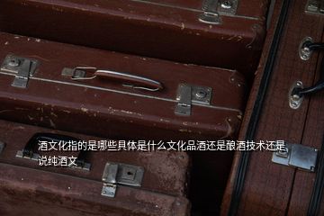 酒文化指的是哪些具體是什么文化品酒還是釀酒技術還是說純酒文