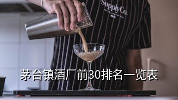 茅臺鎮(zhèn)酒廠前30排名一覽表