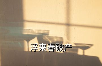 浮來(lái)春破產(chǎn)