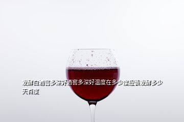 發(fā)酵白酒窖多深好酒窖多深好溫度在多少度應(yīng)該發(fā)酵多少天百度