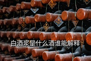 白酒漿是什么酒誰能解釋