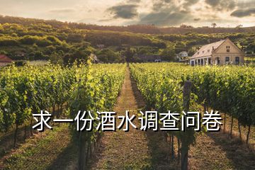 求一份酒水調(diào)查問卷