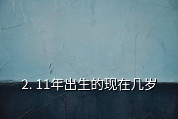 2. 11年出生的現(xiàn)在幾歲