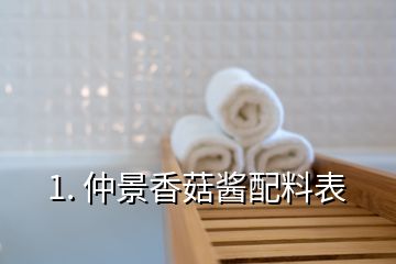 1. 仲景香菇醬配料表