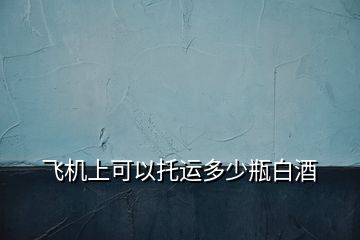 飛機(jī)上可以托運(yùn)多少瓶白酒