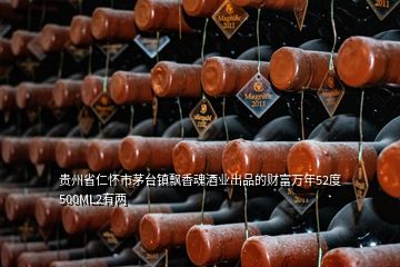 貴州省仁懷市茅臺鎮(zhèn)飄香魂酒業(yè)出品的財(cái)富萬年52度500ML2有兩