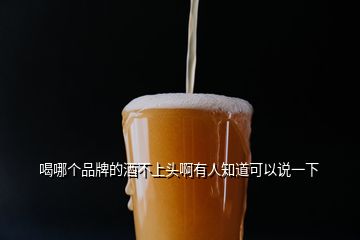 喝哪個品牌的酒不上頭啊有人知道可以說一下