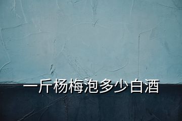 一斤楊梅泡多少白酒