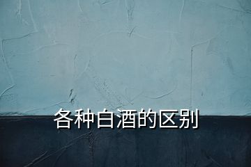 各種白酒的區(qū)別