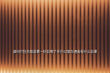 請(qǐng)問(wèn)打狂犬疫苗第一針后喝了半斤52度白酒會(huì)有什么后果