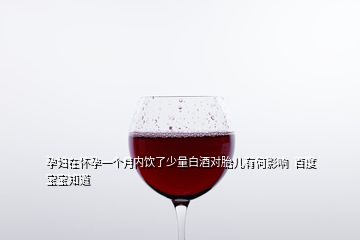 孕婦在懷孕一個月內(nèi)飲了少量白酒對胎兒有何影響  百度寶寶知道