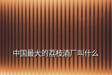 中國(guó)最大的荔枝酒廠(chǎng)叫什么