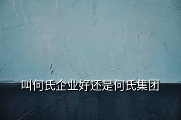 叫何氏企業(yè)好還是何氏集團