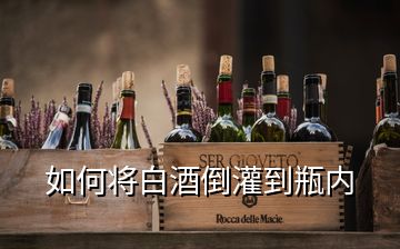 如何將白酒倒灌到瓶內(nèi)