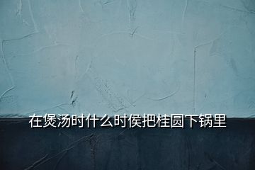 在煲湯時(shí)什么時(shí)侯把桂圓下鍋里